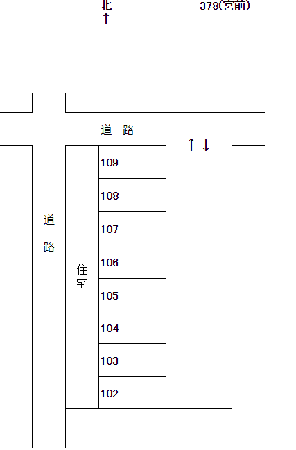 岩倉－378の駐車配置図