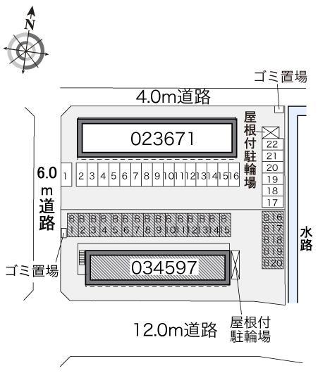 メゾンレーブⅡ(34597)の駐車配置図