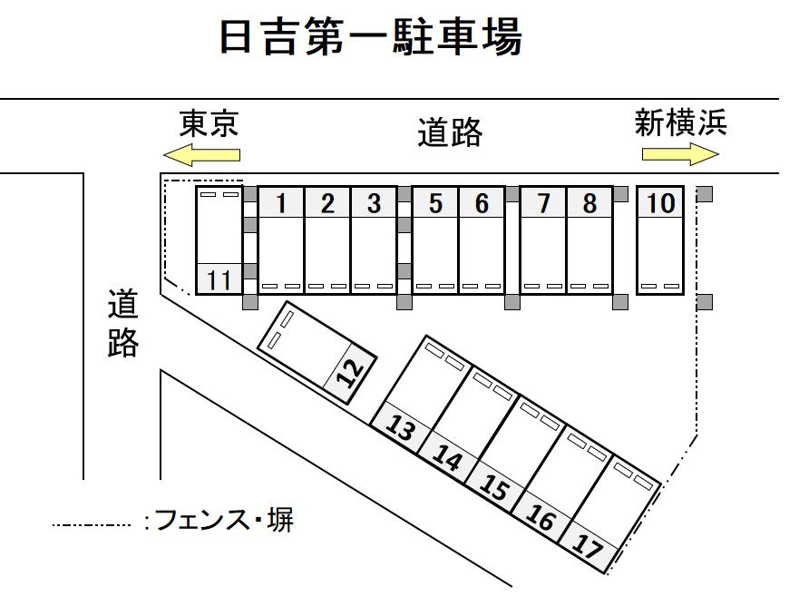 SSK日吉第一駐車場の駐車配置図