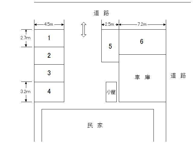 角月極駐車場の駐車配置図