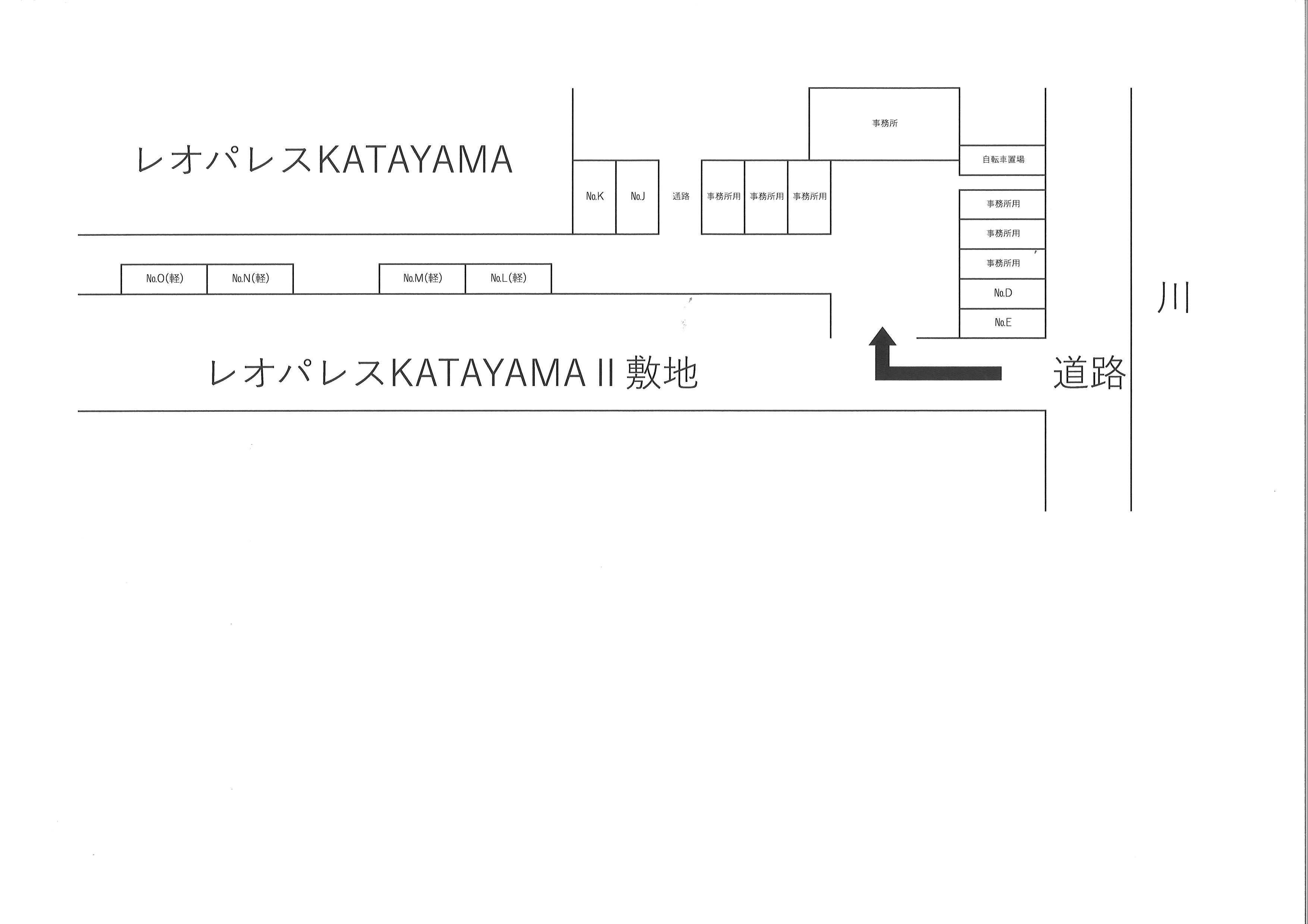 カタヤマ月極駐車場の駐車配置図