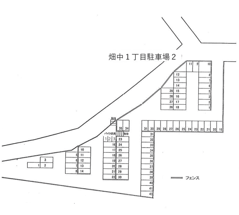 畑中１丁目駐車場２の駐車配置図