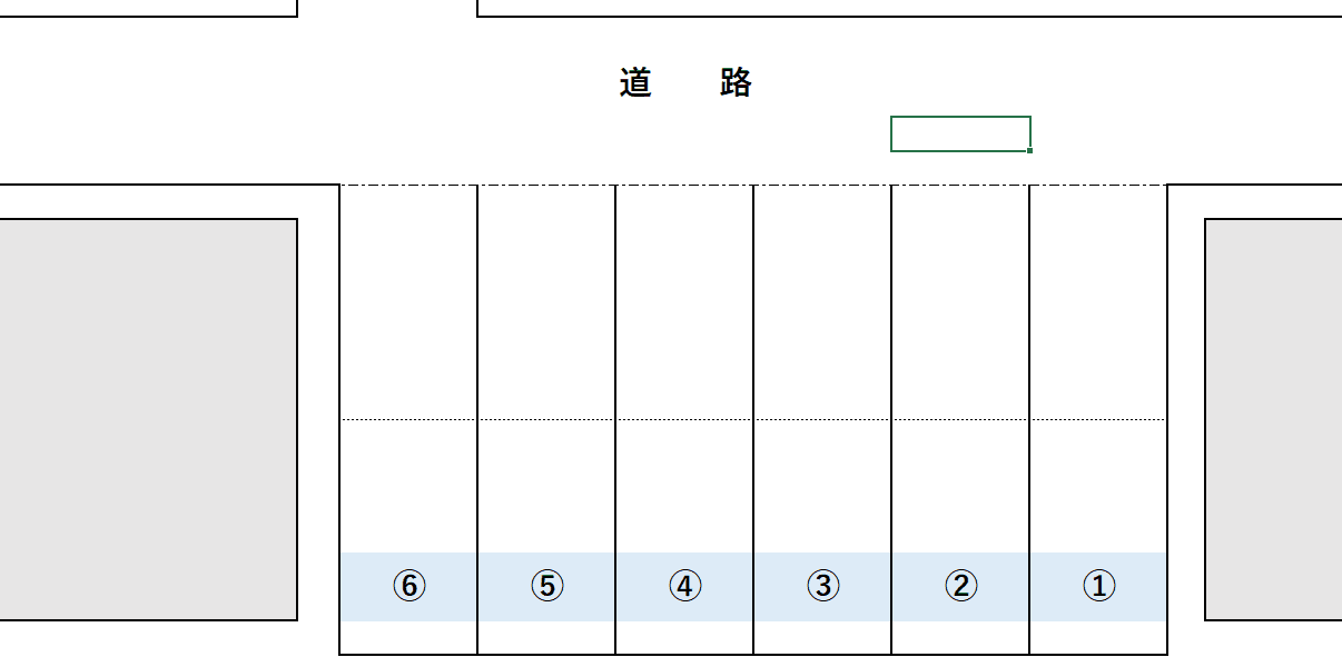 美原駐車場(縦列可)の駐車配置図