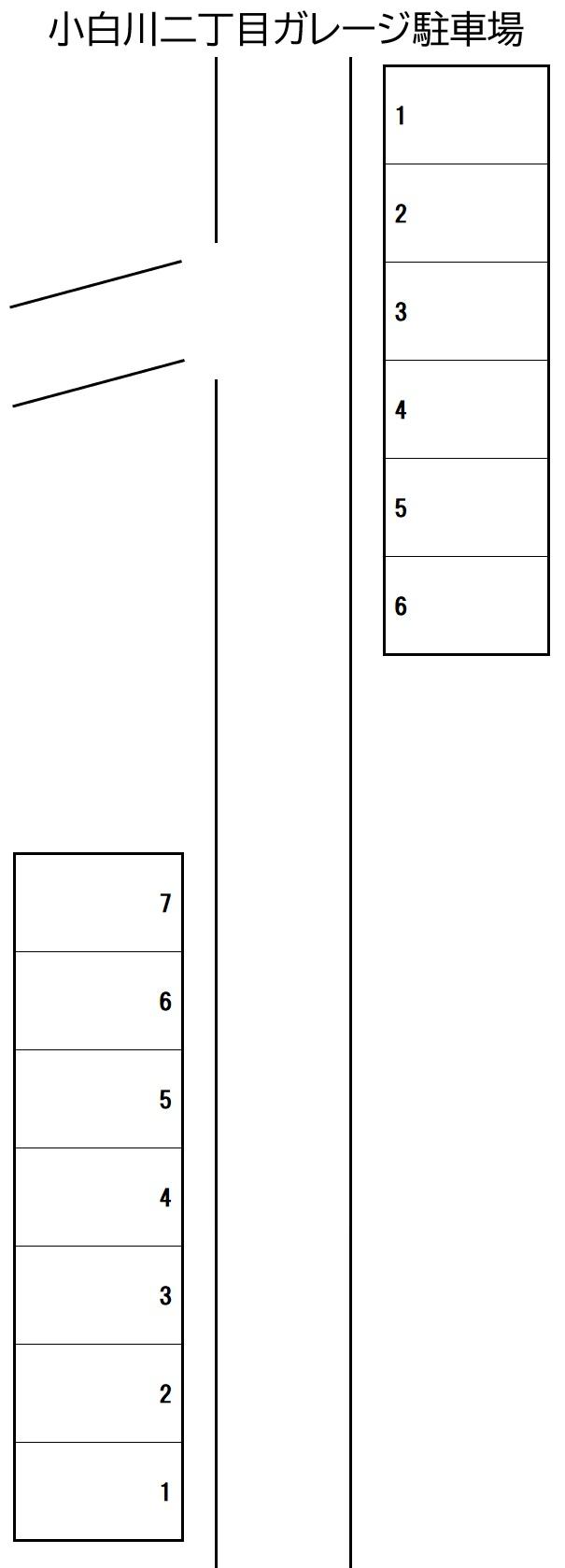 小白川二丁目ガレージ駐車場 No.21の駐車配置図