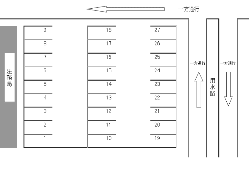 寿パーキングの駐車配置図
