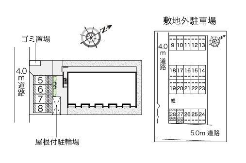 エクレール(54547)　敷地外駐車場の駐車配置図