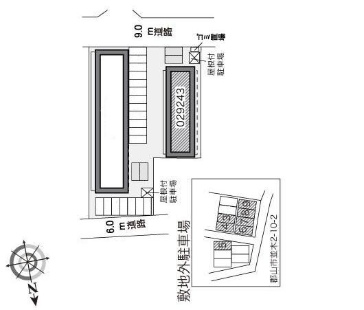 郡山並木２(29243)　敷地外駐車場の駐車配置図