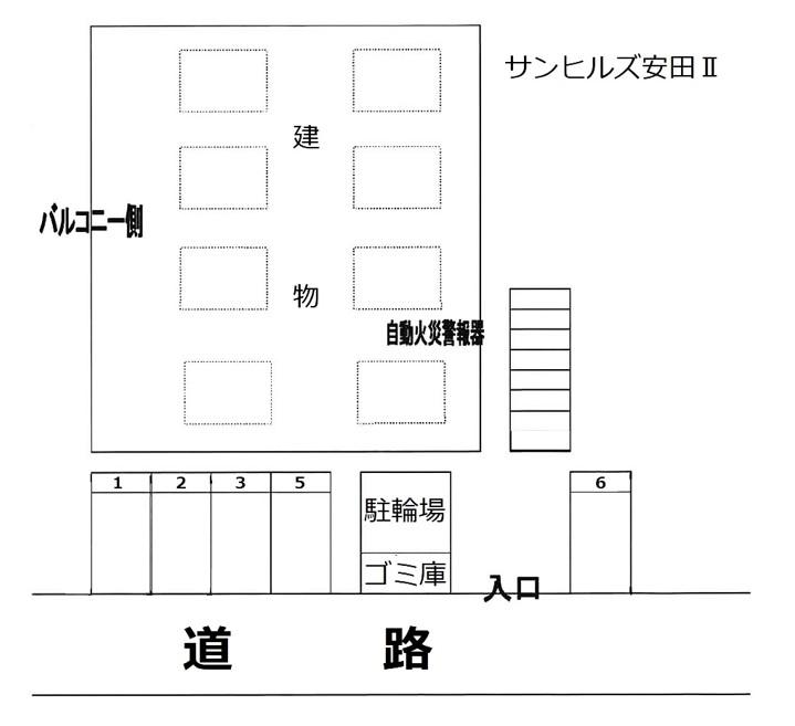 サンヒルズ安田Ⅱの駐車配置図