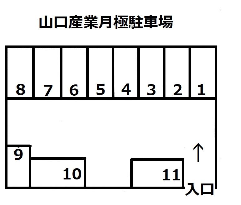 山口産業月極駐車場の駐車配置図