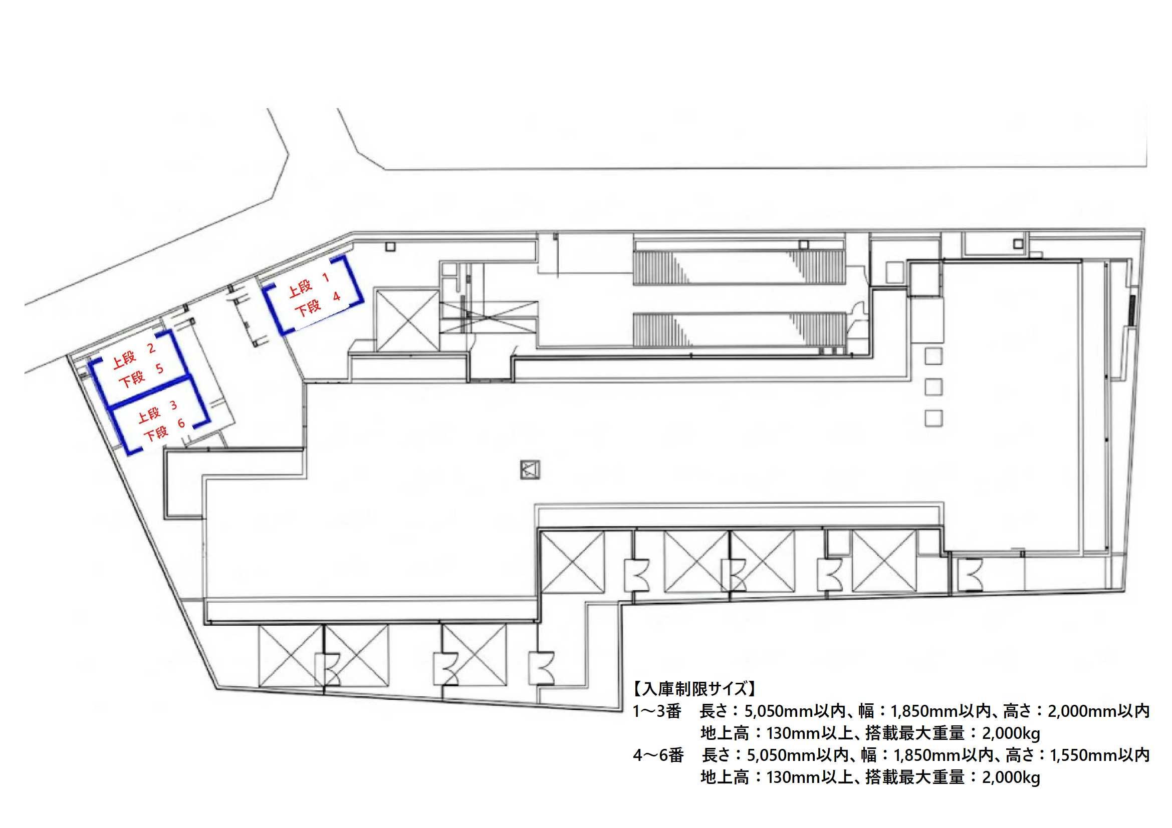 フラッツα中野通り駐車場の駐車配置図