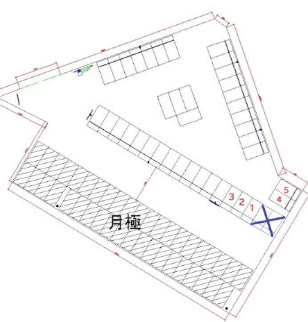 内宿駅前の駐車配置図