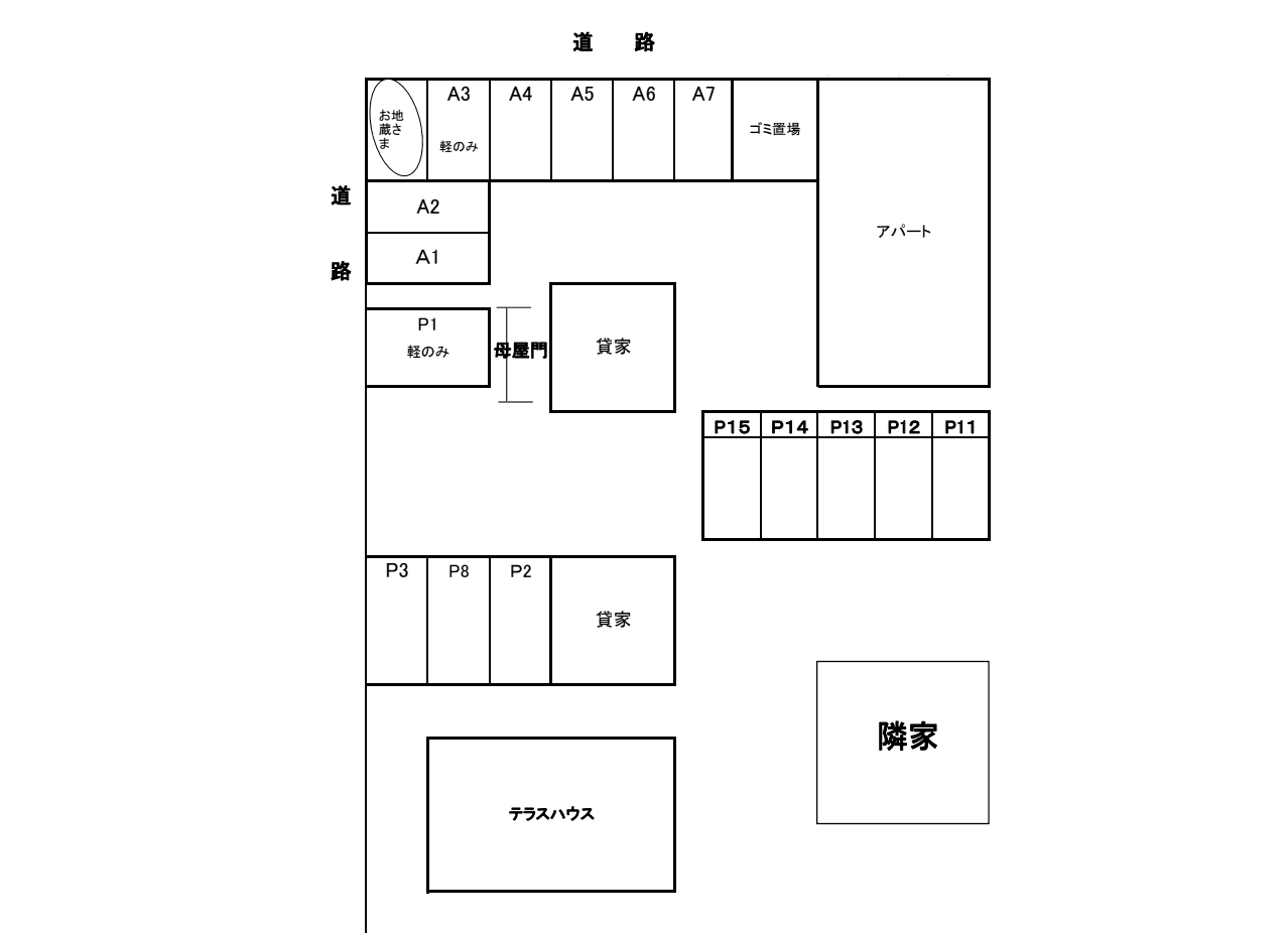 サンライズパーキングの駐車配置図