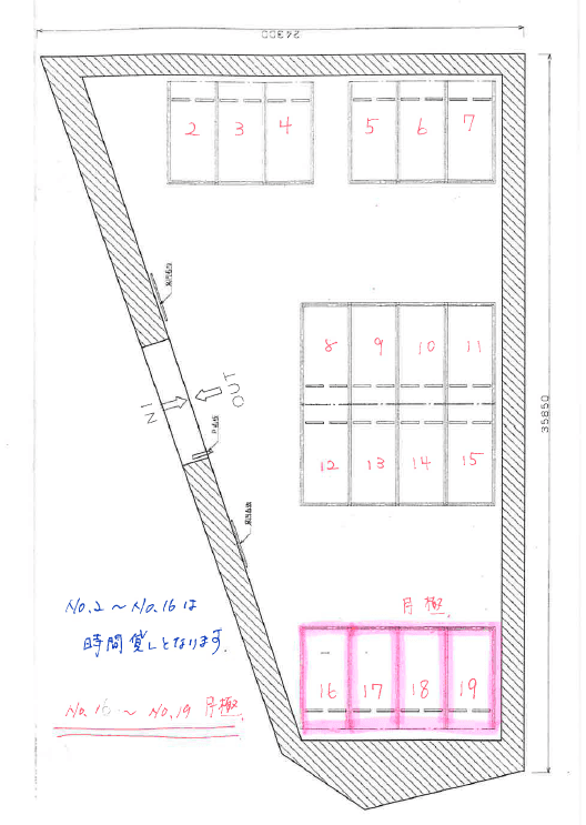 パーク８６川崎土橋第１の駐車配置図