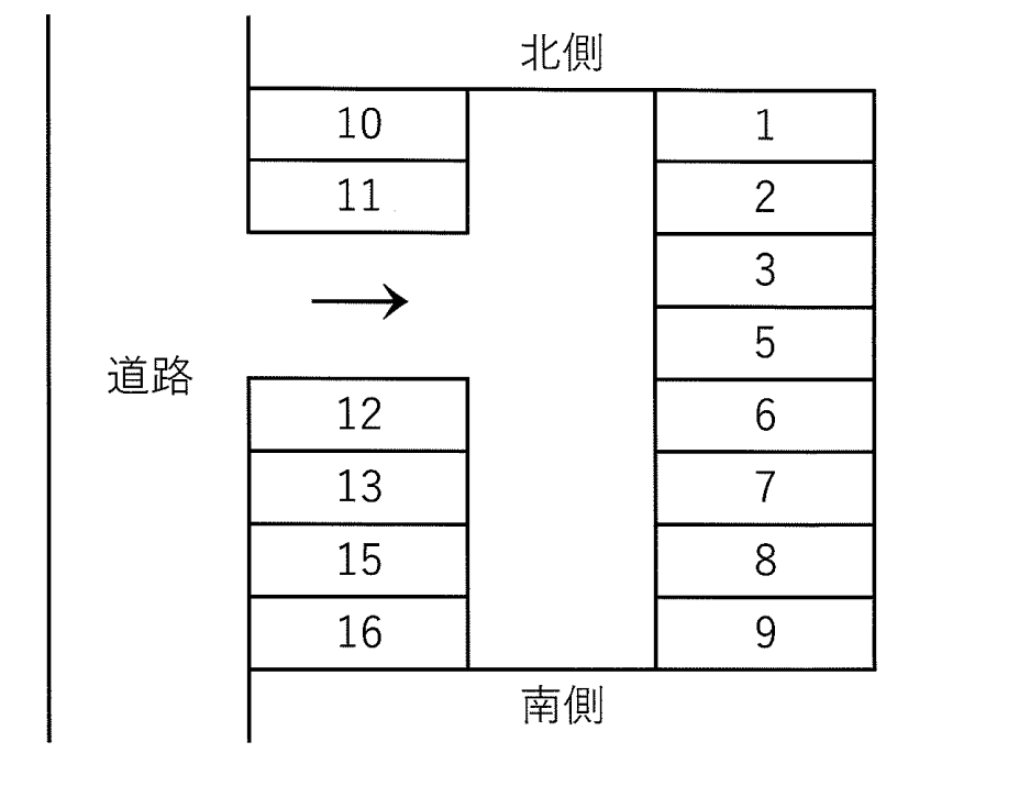 東初石5481556駐車場の駐車配置図