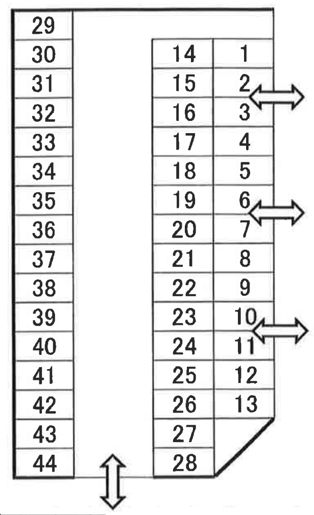 サウス・ウインド駐車場の駐車配置図