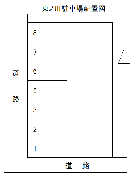 東ノ川駐車場の駐車配置図