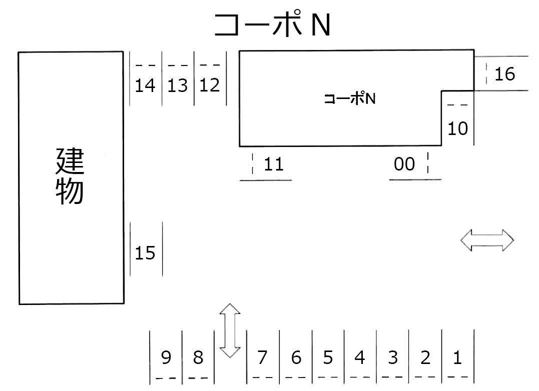 コーポNの駐車配置図