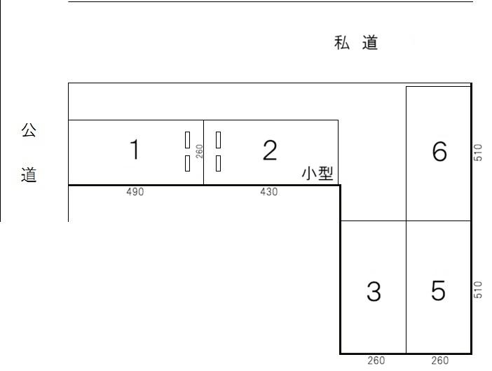 三木ガレージの駐車配置図