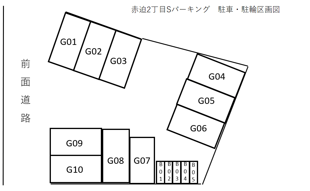 赤迫2丁目Sパーキングの駐車配置図