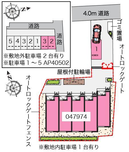 エルラゾ(47974)　敷地外駐車場の駐車配置図