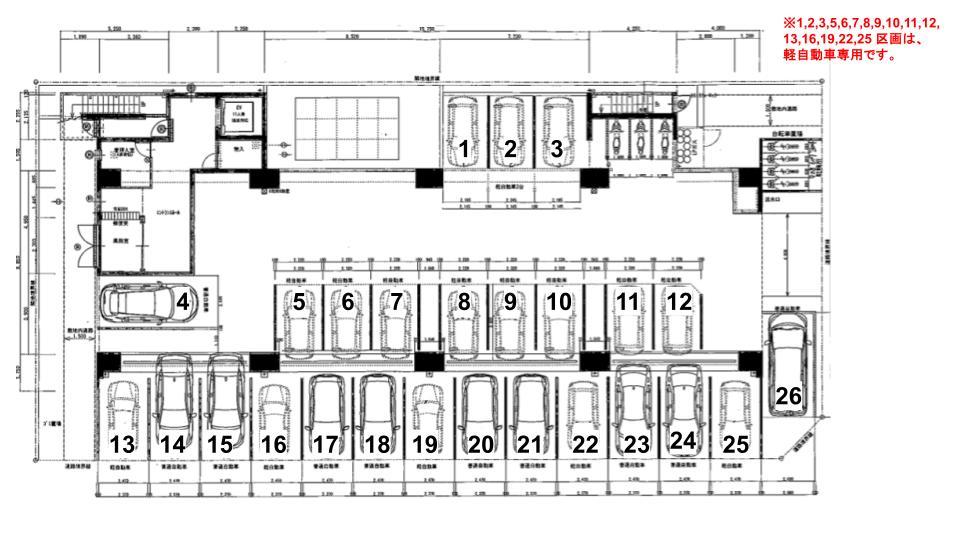 メゾンFUMIの駐車配置図