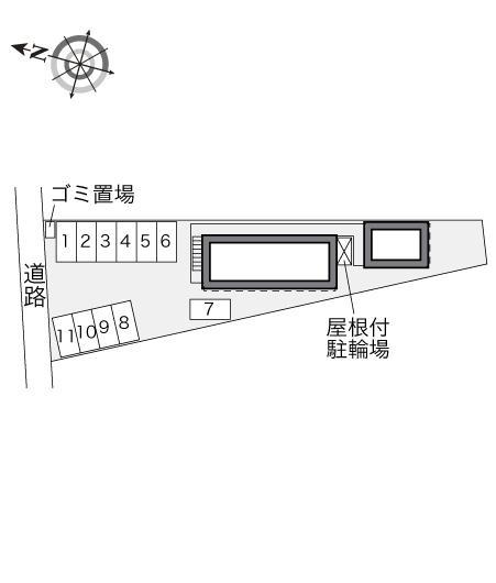 シェソワ中通(33543)の駐車配置図