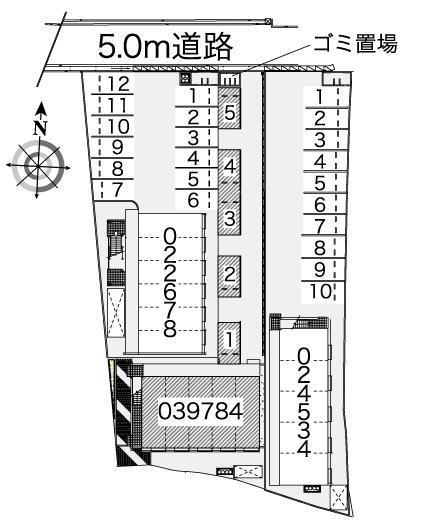大徳Ｃ(39784)の駐車配置図