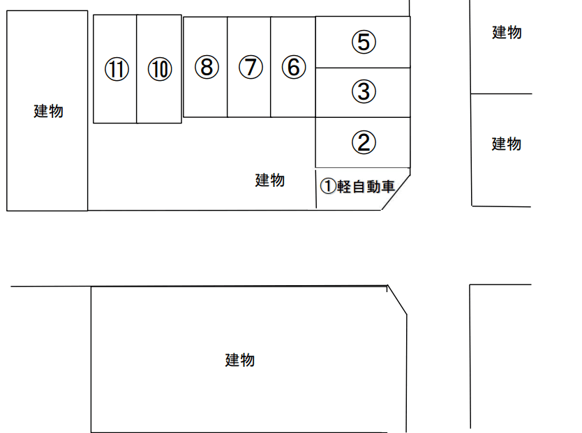 関沢１丁目パーキングⅢの駐車配置図