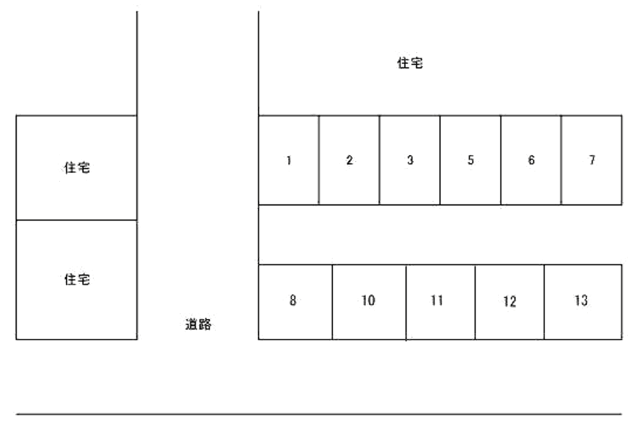 名都借駐車場の駐車配置図