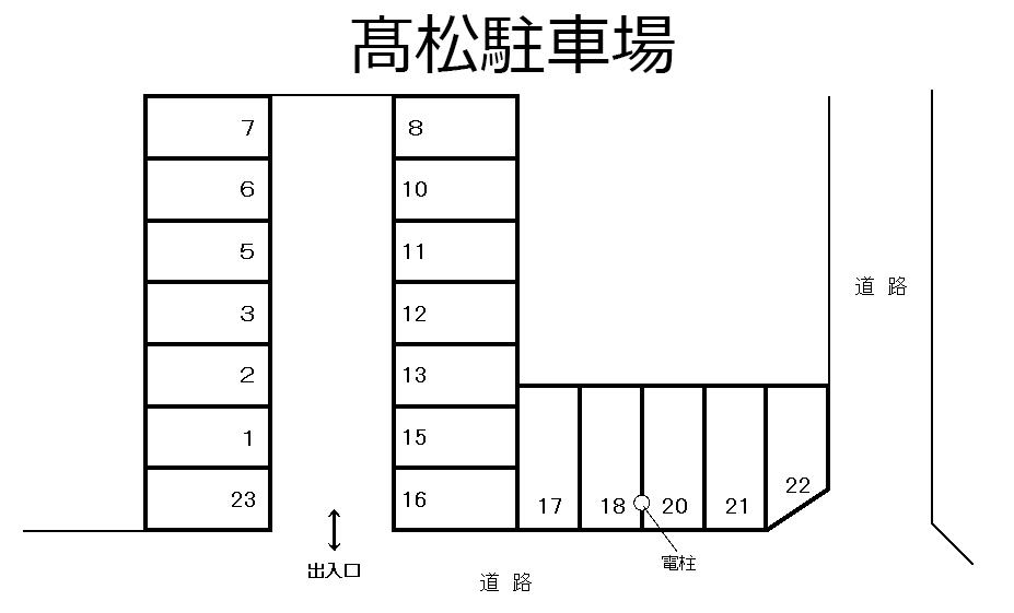 髙松駐車場の駐車配置図