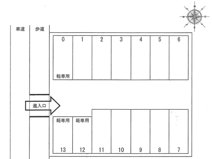 近見1丁目吉田駐車場Ⅰの駐車配置図