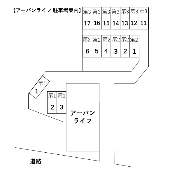 アーバンライフ第二駐車場の駐車配置図