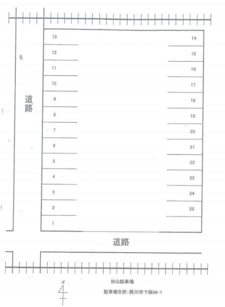 杉山駐車場の駐車配置図
