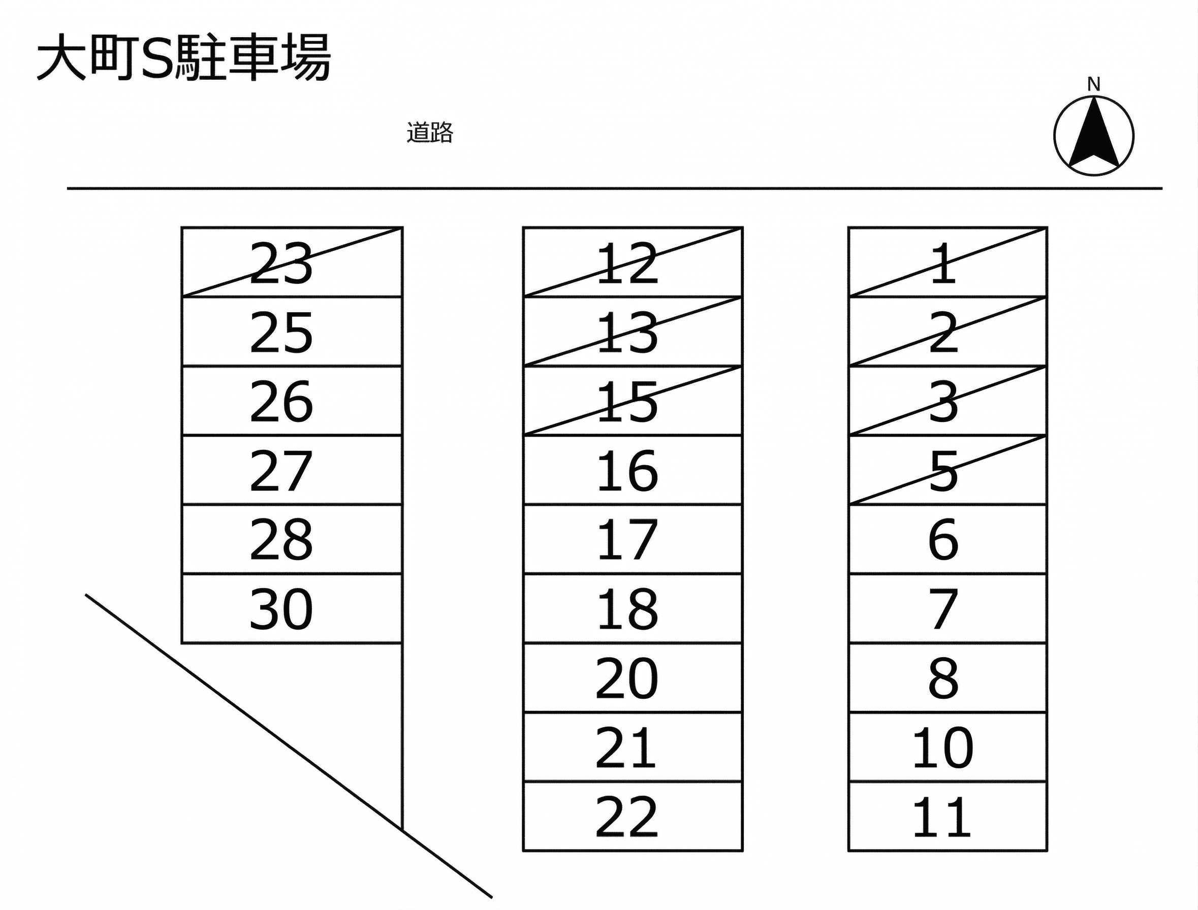 大町S駐車場の駐車配置図