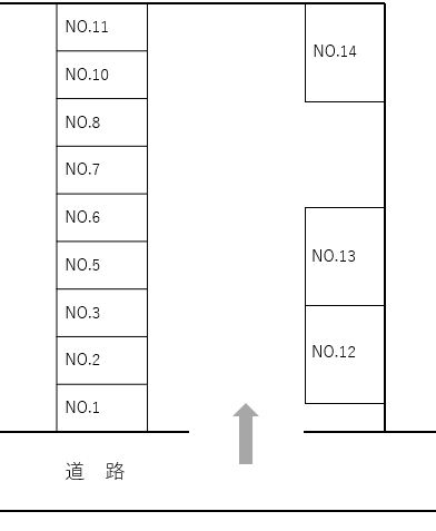 城戸駐車場の駐車配置図