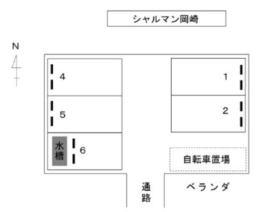 シャルマン岡崎の駐車配置図