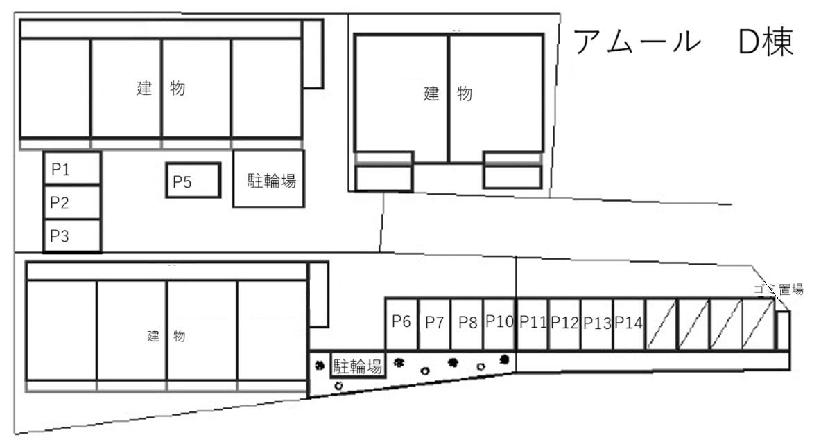 アムール　D棟の駐車配置図