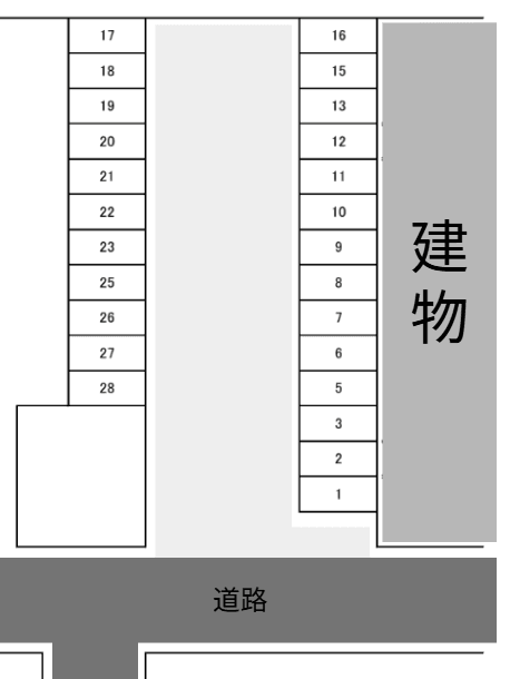 住吉ハイツ駐車場の駐車配置図