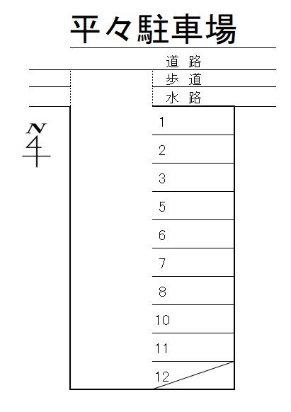 平々駐車場の駐車配置図