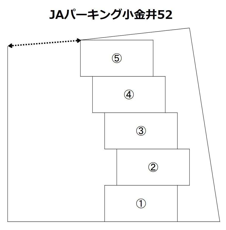 JAパーキング小金井52の駐車配置図