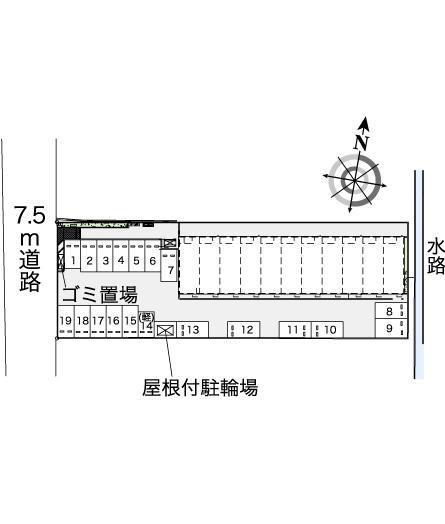 駅西(43621)の駐車配置図