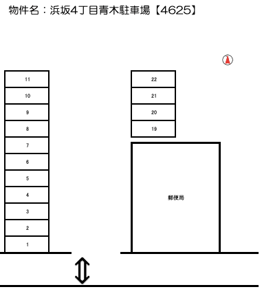 浜坂4丁目青木駐車場の駐車配置図