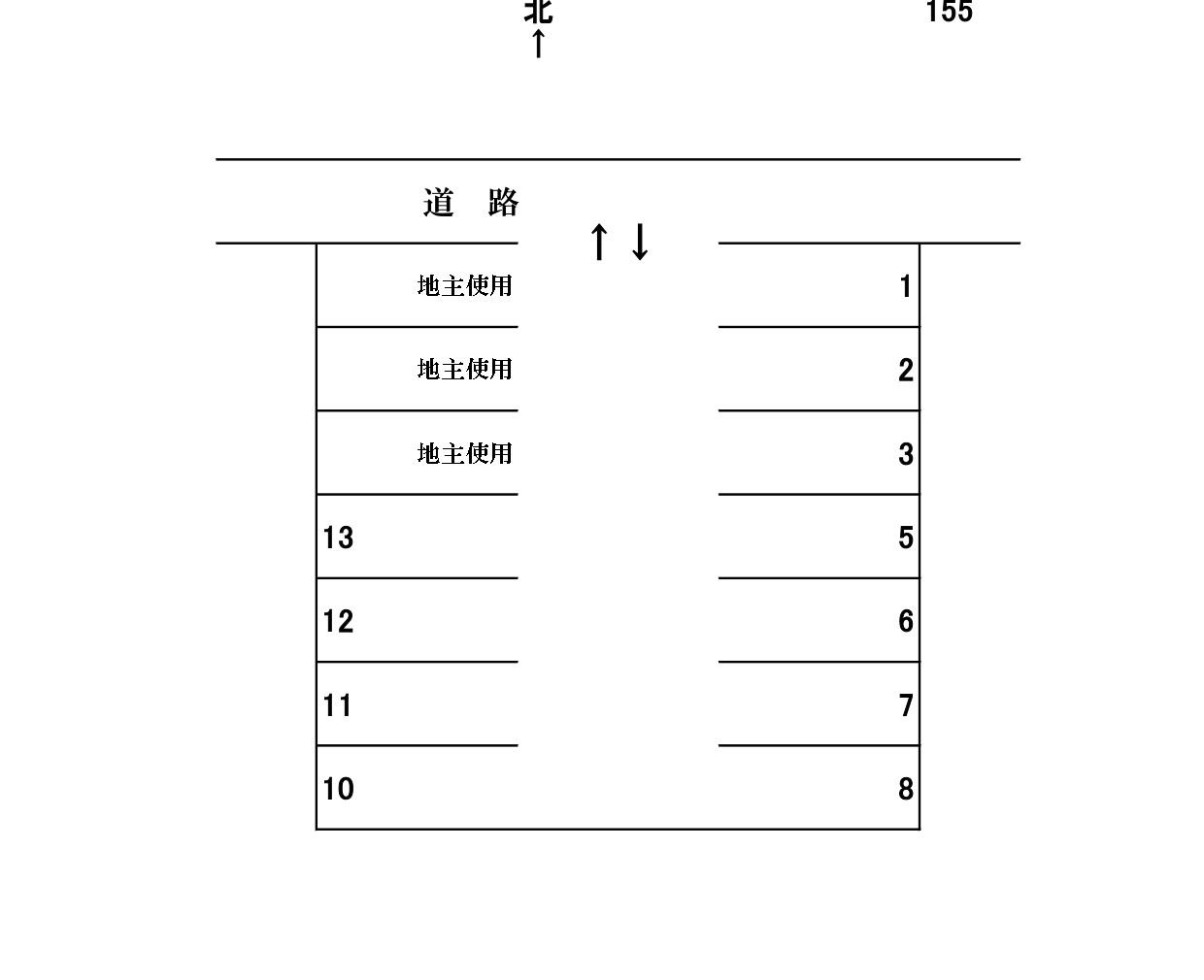 岩倉－155の駐車配置図