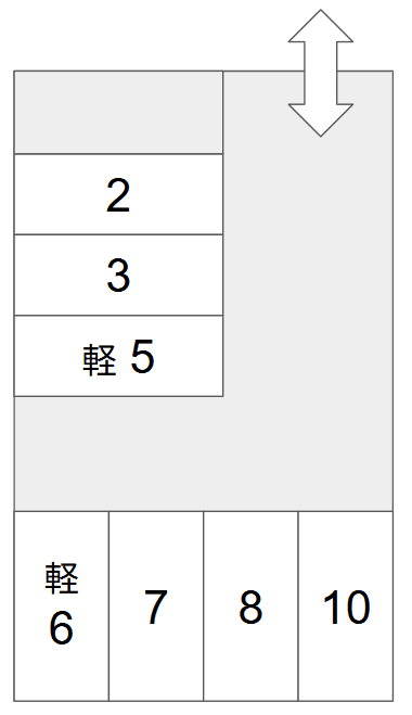 ｵﾚﾝｼﾞｶｰﾊﾟｰｸ南島の駐車配置図