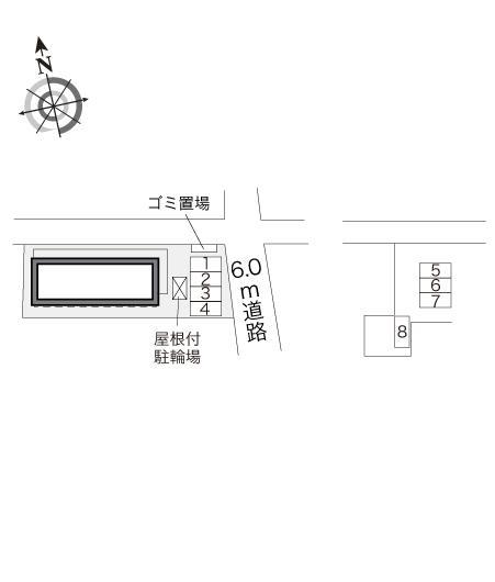 ナカキチＦ５５(28157)　敷地外駐車場の駐車配置図