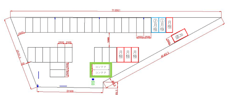 日本ライン今渡駅前の駐車配置図