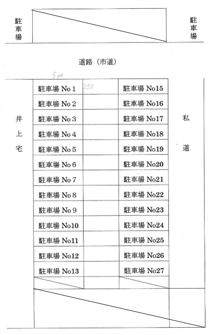 第７フレンドパーキングの駐車配置図