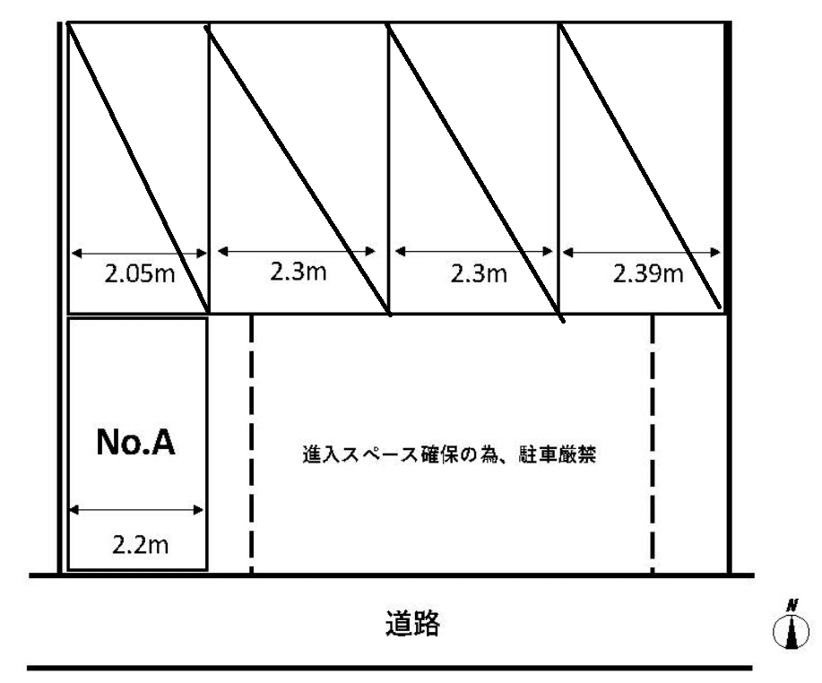 冥賀パーキング（A）の駐車配置図