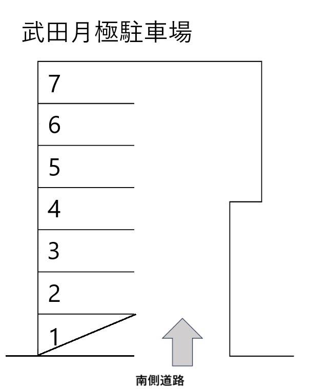 武田月極駐車場の駐車配置図