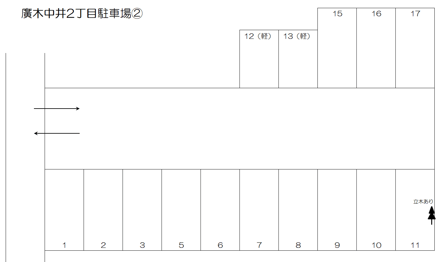 廣木中井２丁目駐車場②の駐車配置図
